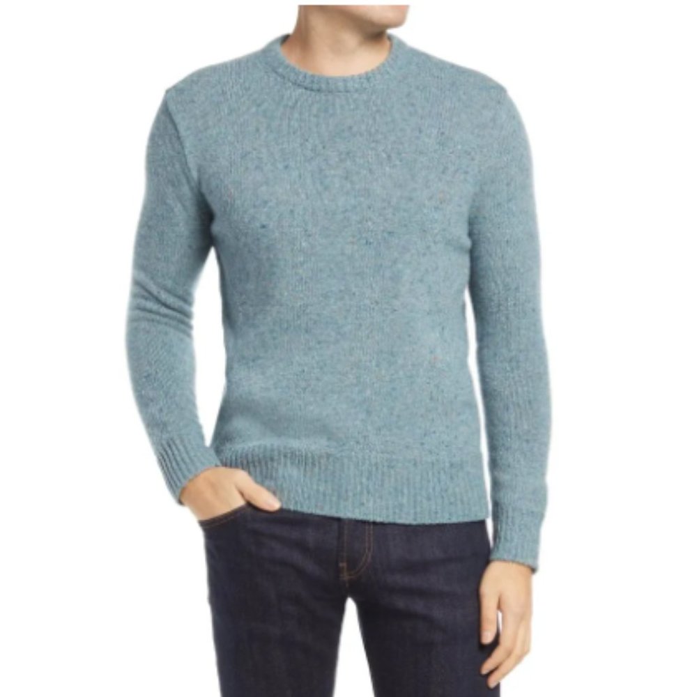 Madewell Men's Blue Donegal Merino Wool Crewneck Sweater